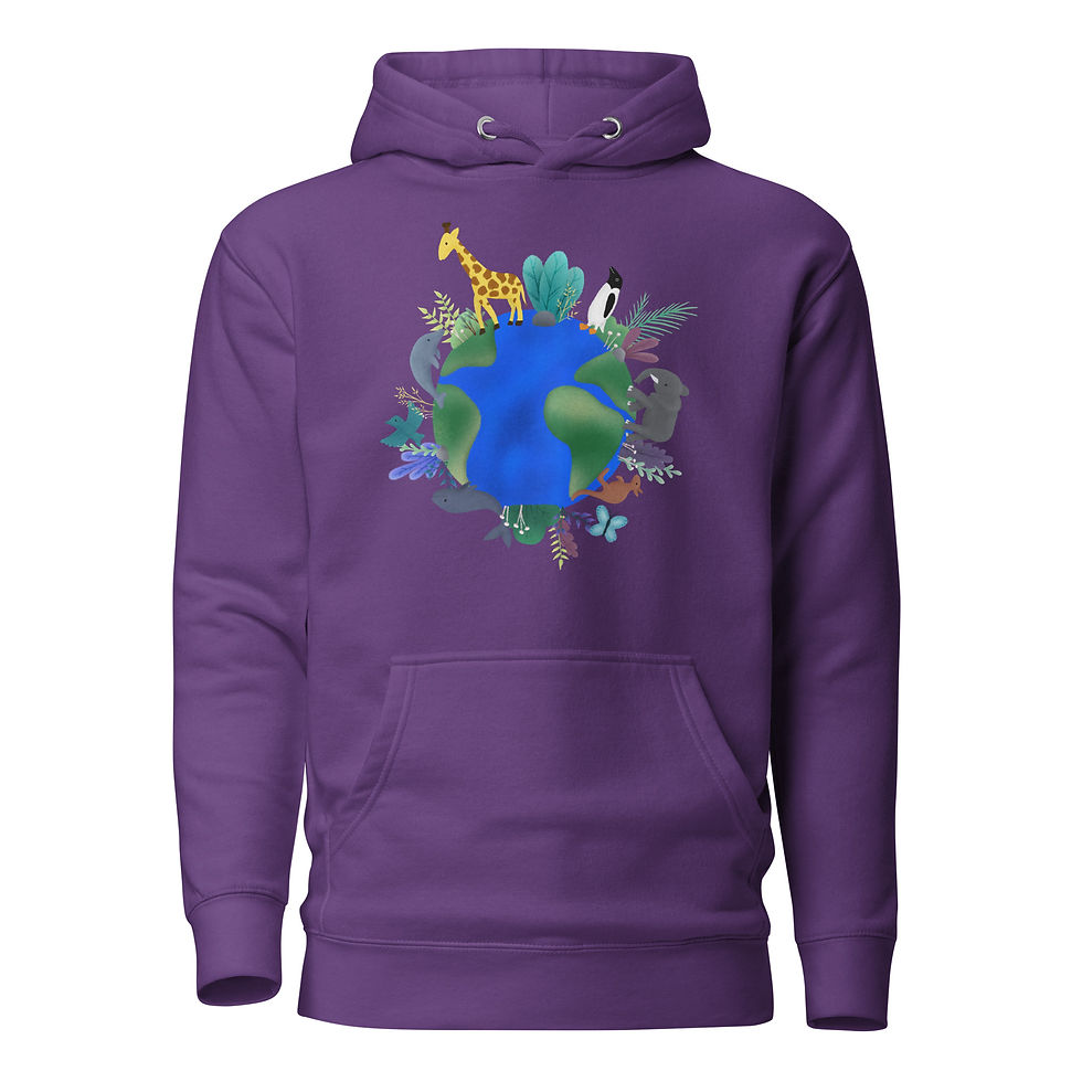 Thumbnail: Animal Globe by Christa’s Corner Art - Unisex Hoodie