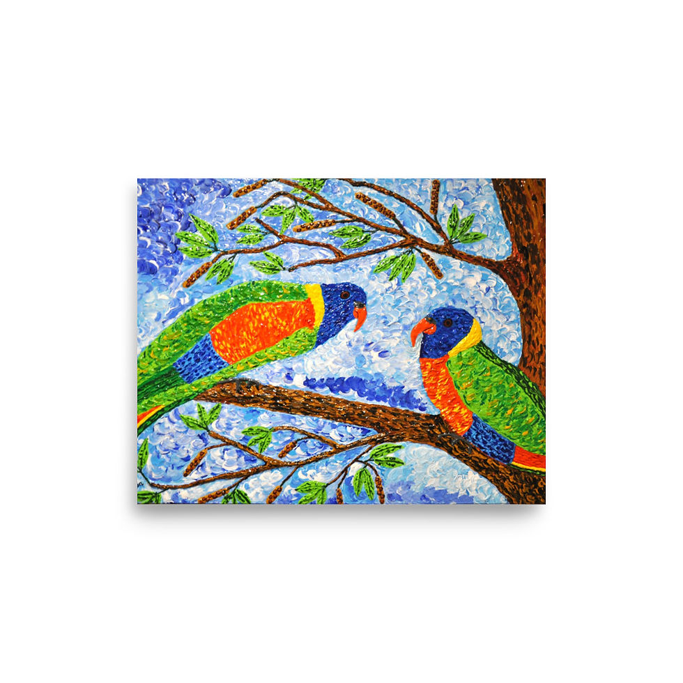 Thumbnail: Rainbow Lorikeets by John Mason - Print