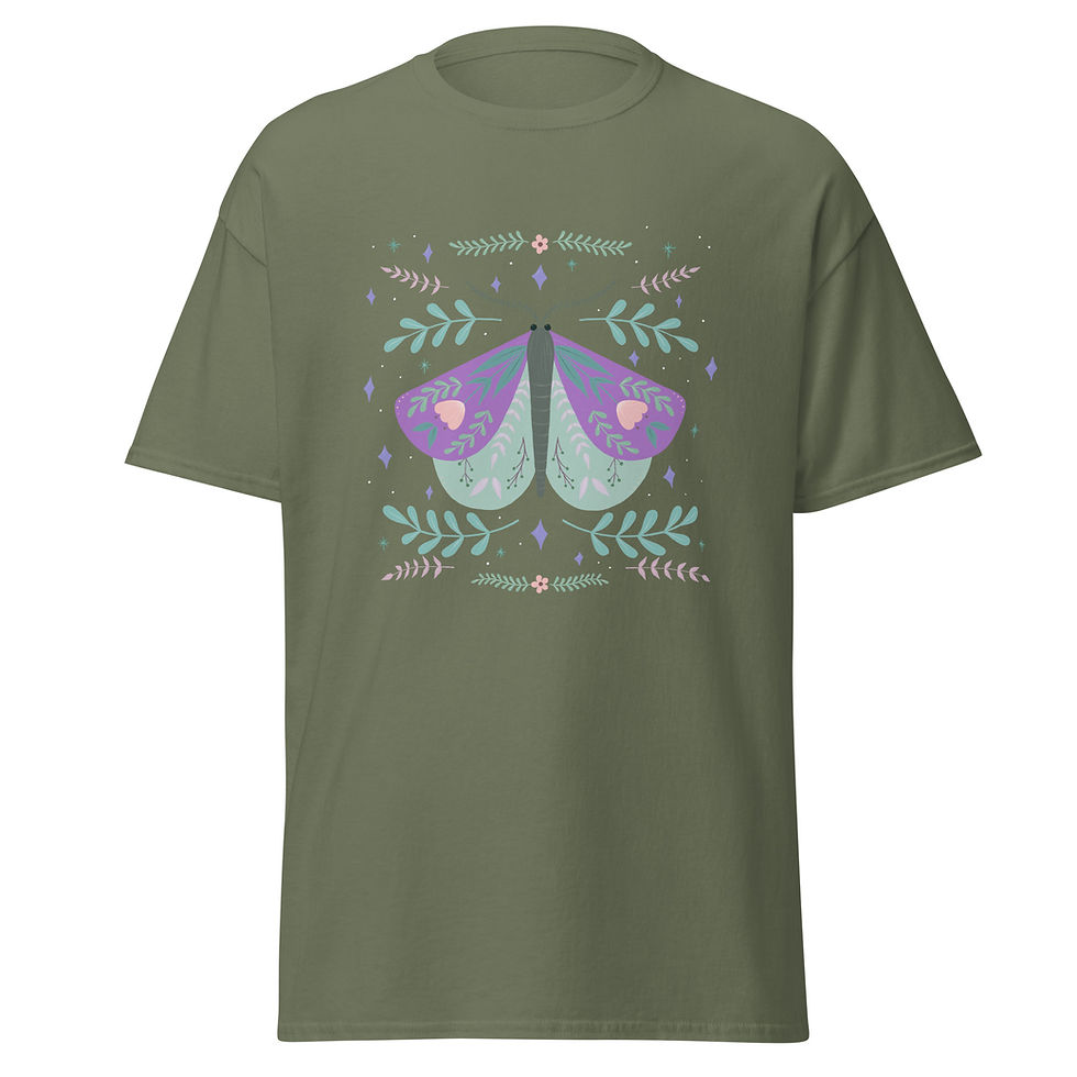 Thumbnail: Purple & Green Moth by Christa’s Corner Art - Men's classic tee