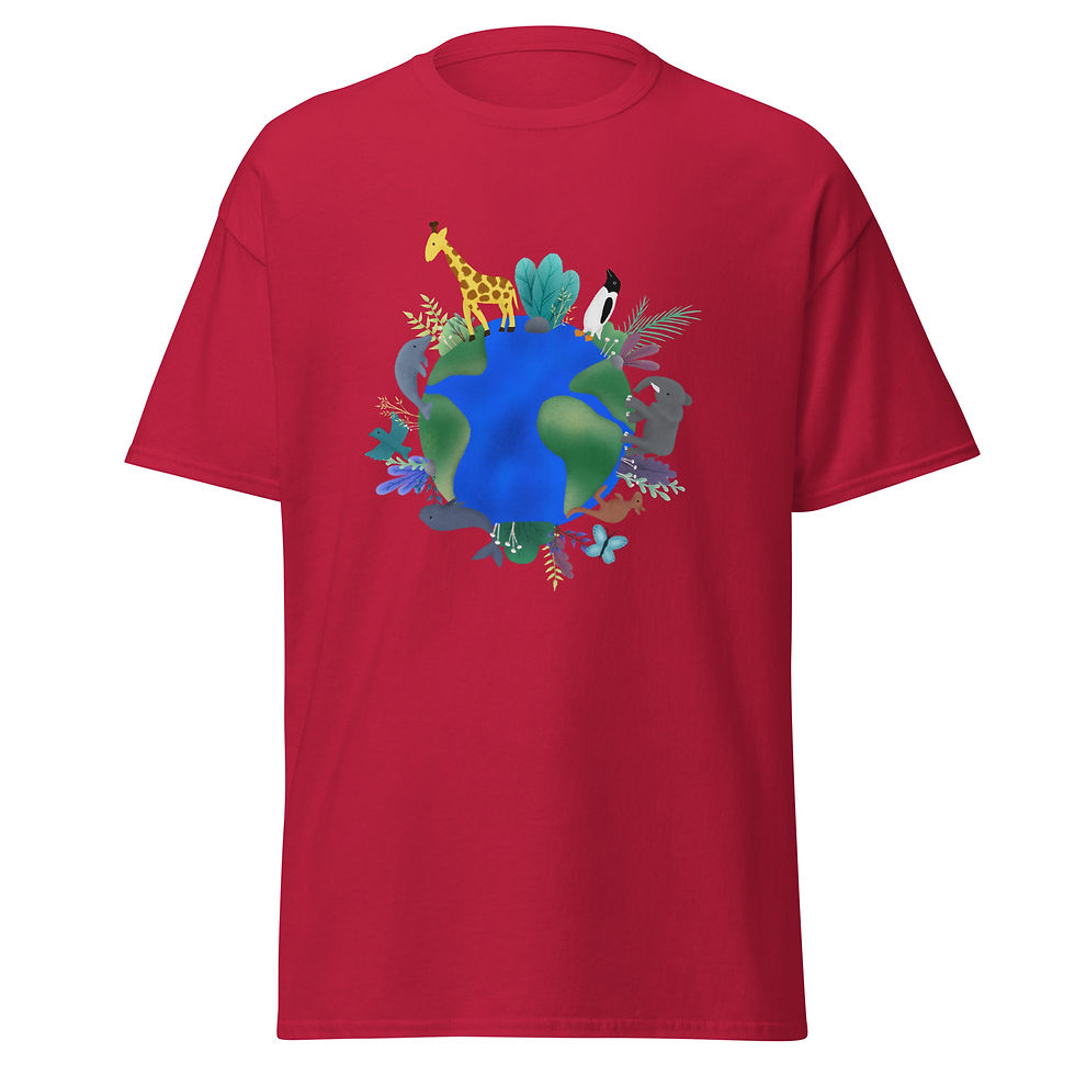 Thumbnail: Animal Globe by Christa’s Corner Art - Men's classic tee