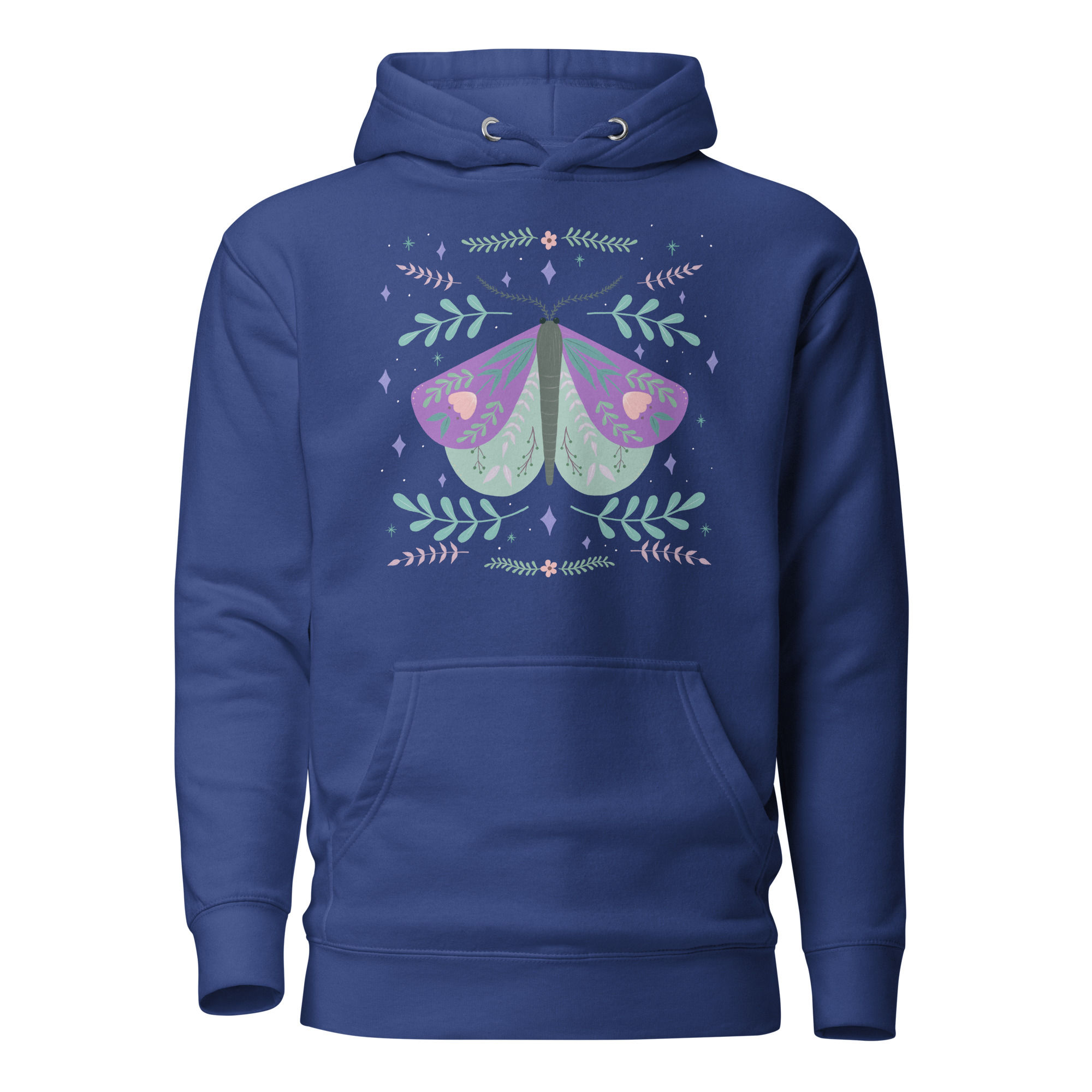 Purple & Green Moth by Christa’s Corner Art - Unisex Hoodie