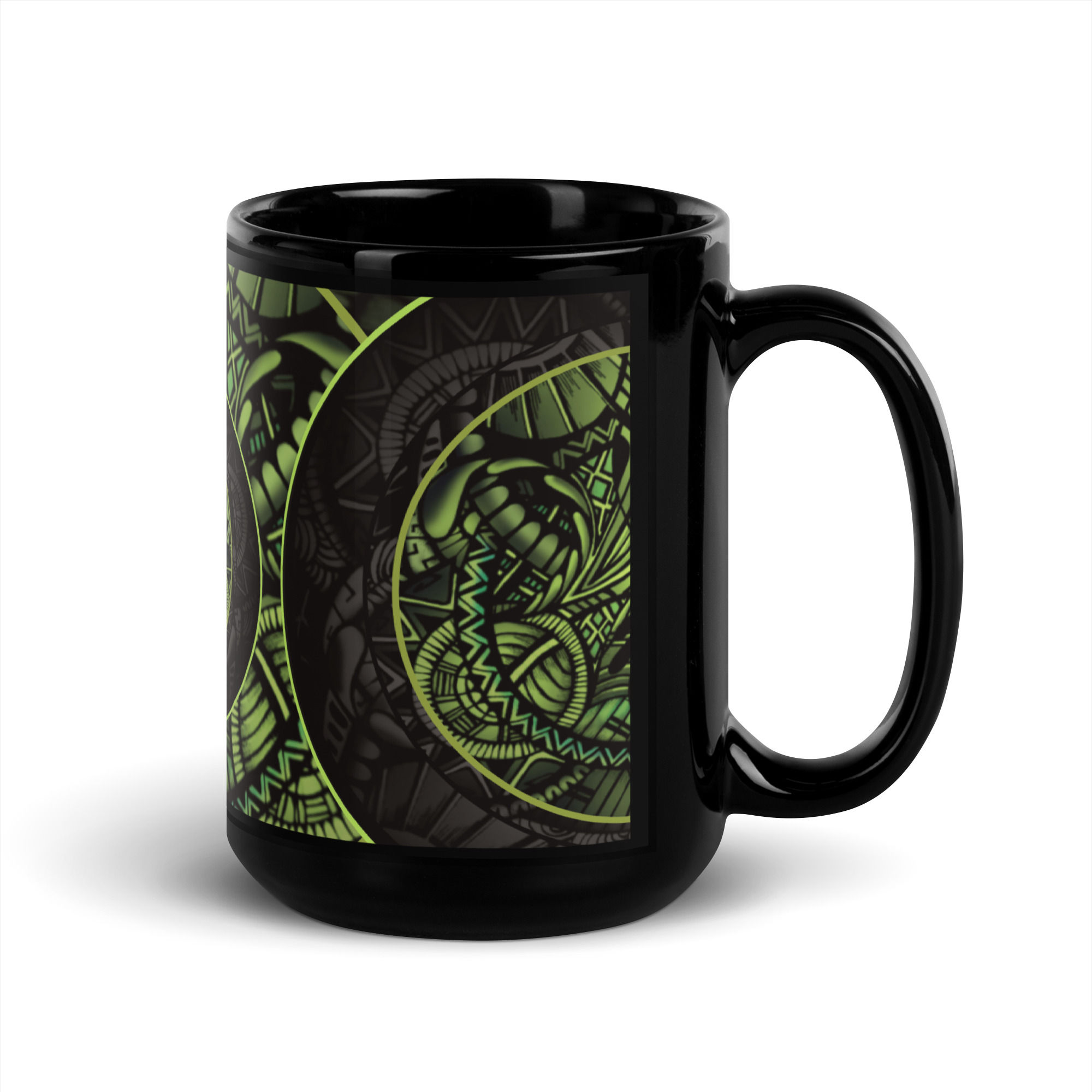 Tribal Glow by Ruth Kwimby Art - Two-sided Black Glossy Mug