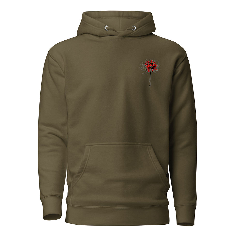 Thumbnail: Red Spider Lily + Centipede by Leah Dede - Unisex Hoodie