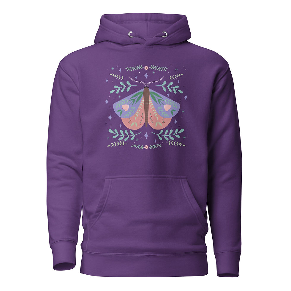 Thumbnail: Pink & Purple Moth by Christa’s Corner Art - Unisex Hoodie