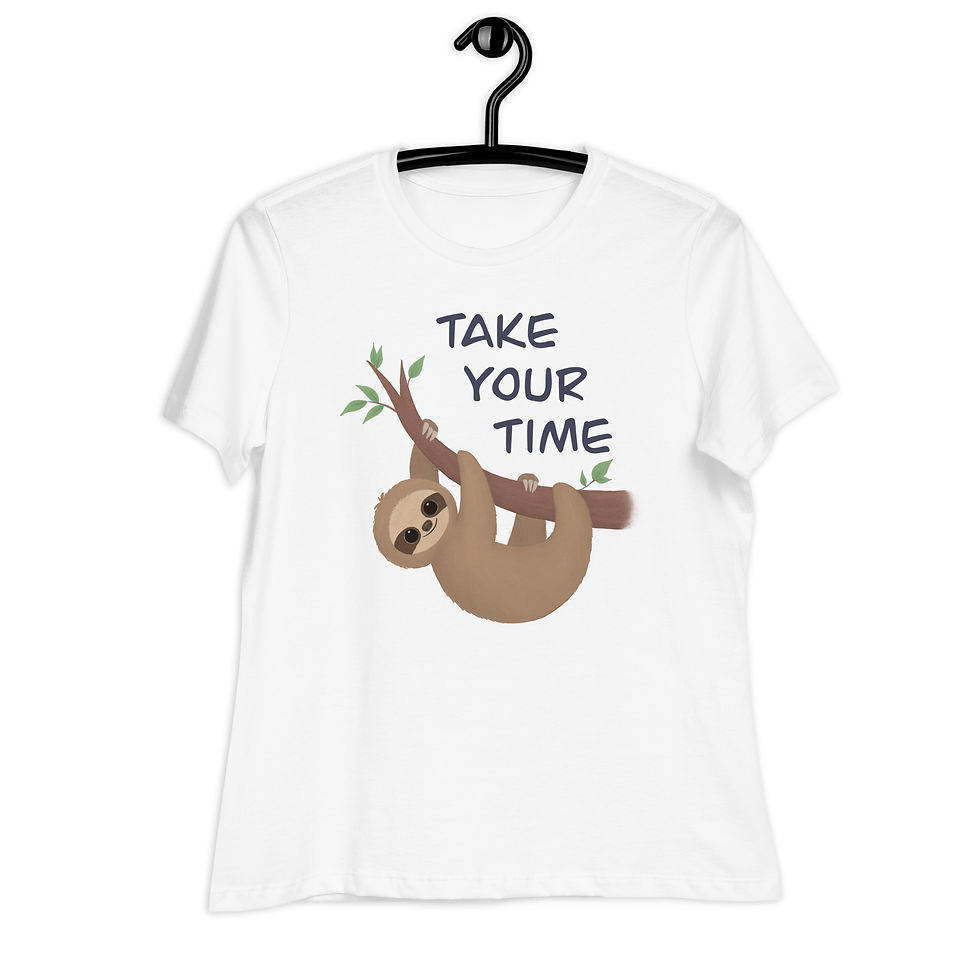 Thumbnail: Take Your Time Sloth by Christa's Corner Art - Women's Relaxed T-Shirt