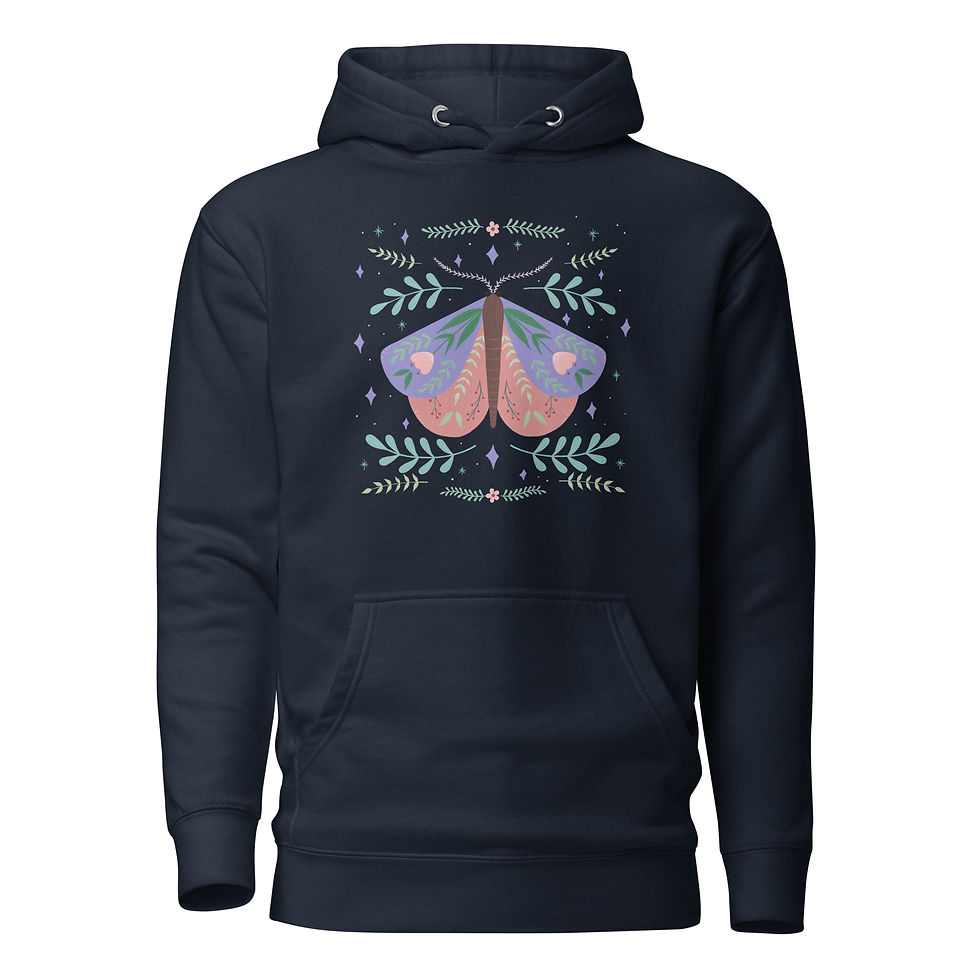 Thumbnail: Pink & Purple Moth by Christa’s Corner Art - Unisex Hoodie