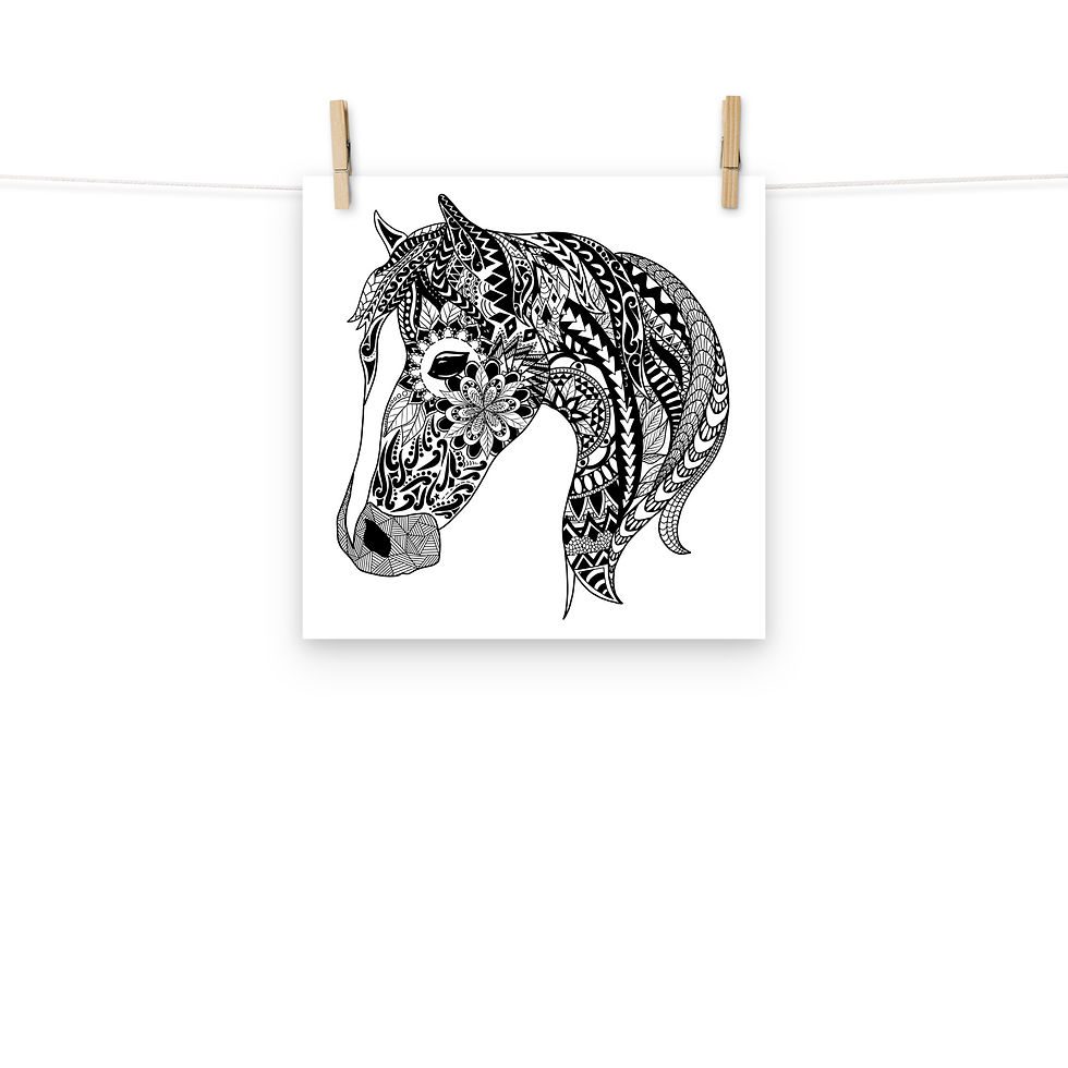 Thumbnail: Zentangle Horse by Christa's Corner Art - Poster