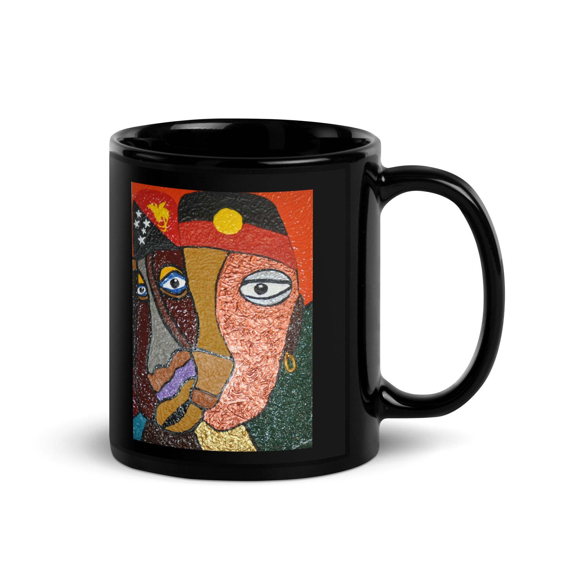 Wantok by John Mason - Two-sided Black Glossy Mug