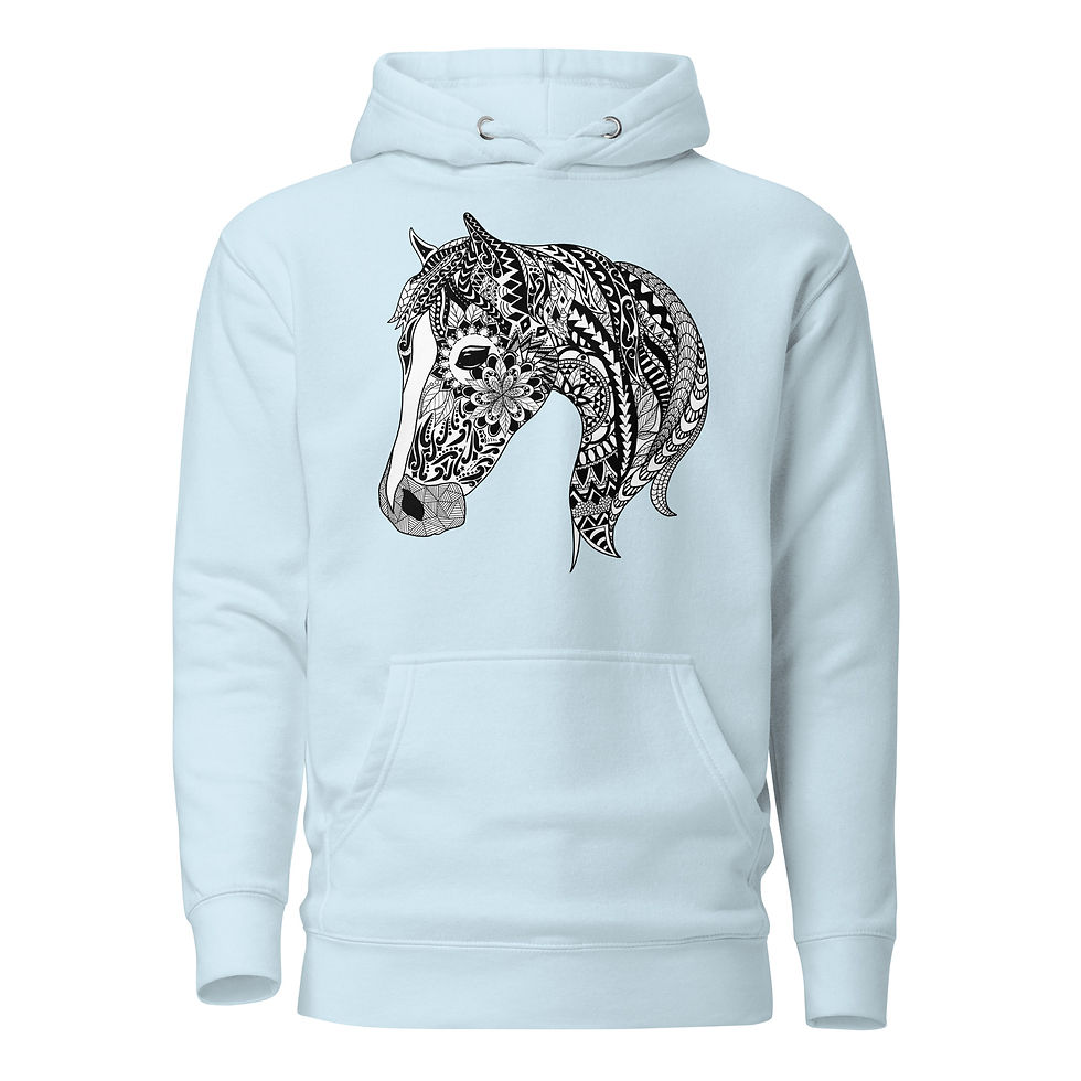 Thumbnail: Zentangle Horse by Christa's Corner Art - Unisex Hoodie