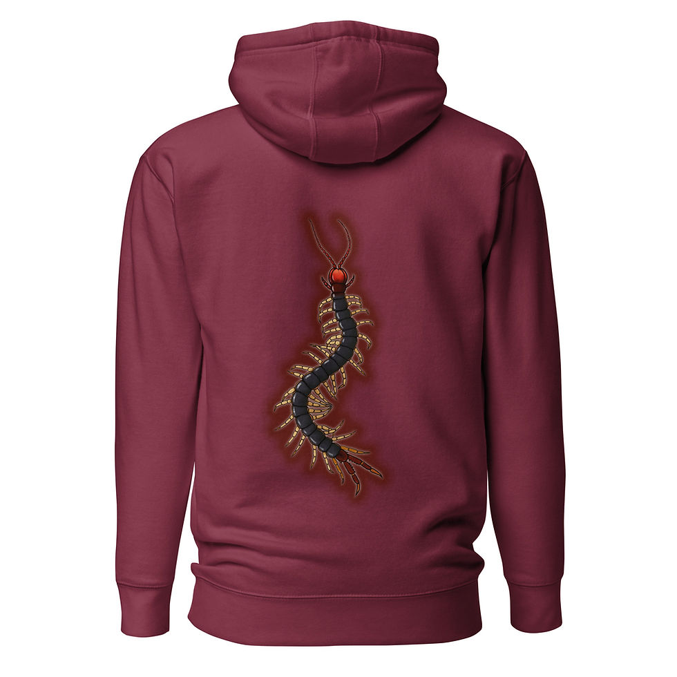 Thumbnail: Spider Lily + Centipede by Leah Dede - Unisex Hoodie