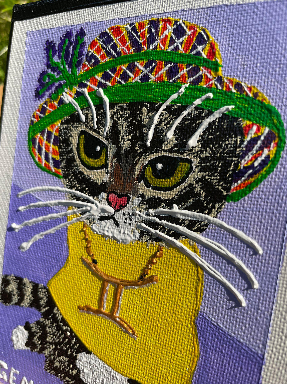 Thumbnail: "Gemini Cat" 5x7 Painting