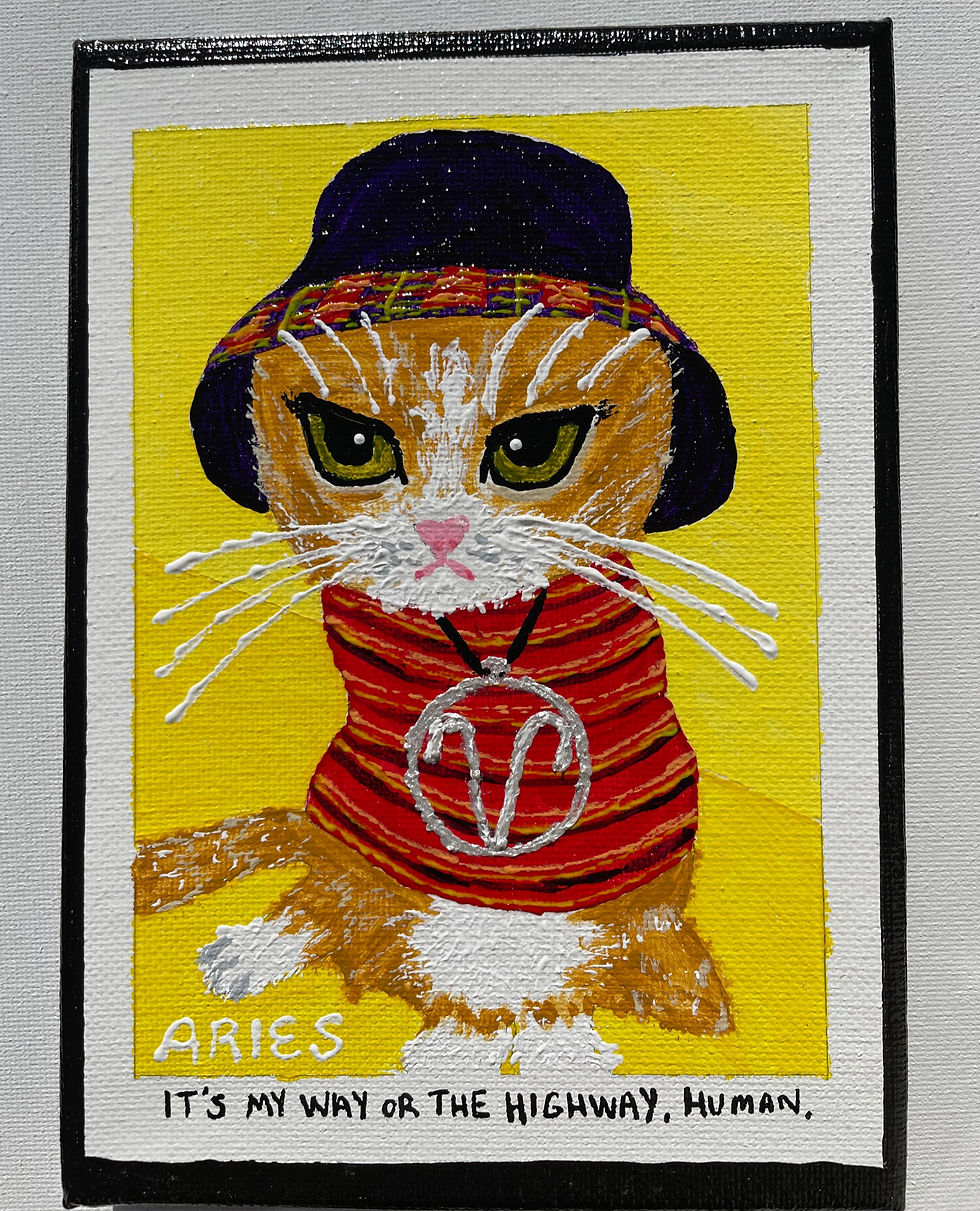 Thumbnail: "Aries Cat" 5x7 Painting