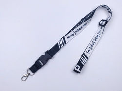 สายคล้องบัตรพิมพ์ Sublimation ขนาด 20 มิล ติดรีลิสฮุค เพิ่มที่ปรับระยะหัวเข็มขัด