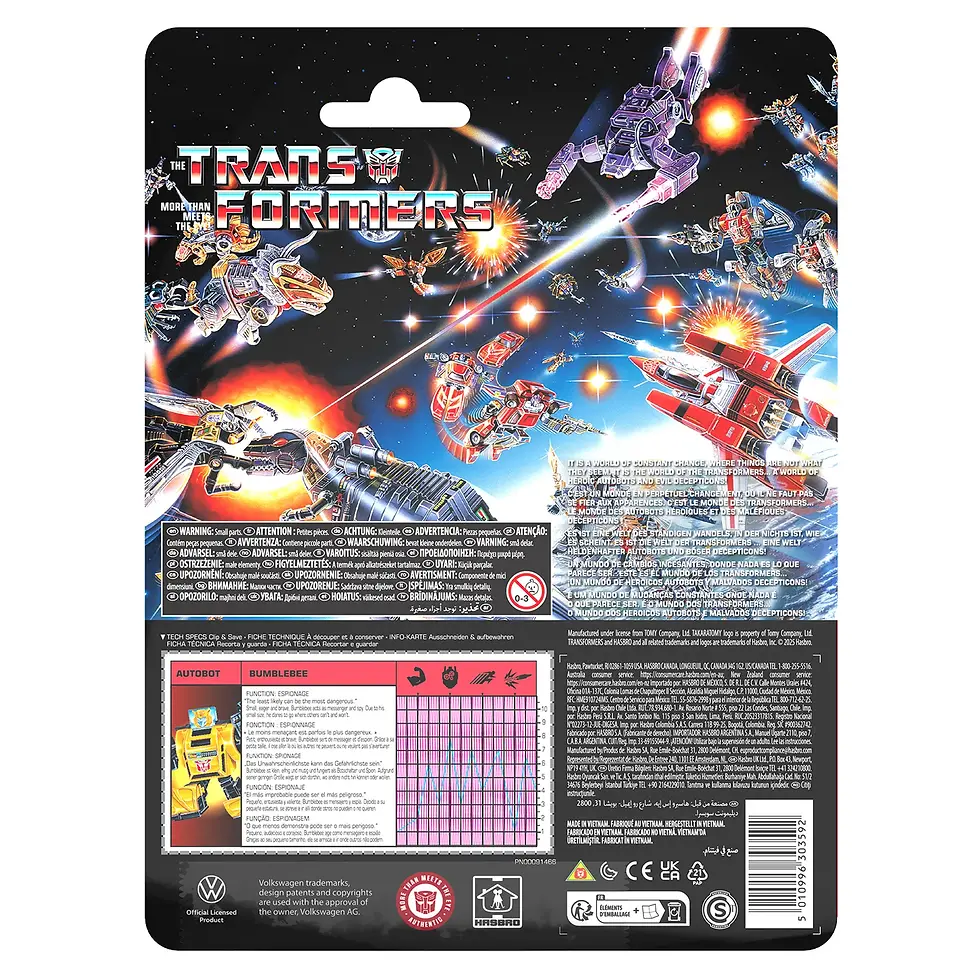 Thumbnail: Transformers Retro style G1 Autobot BUMBLEBEE with vintage style cardback.