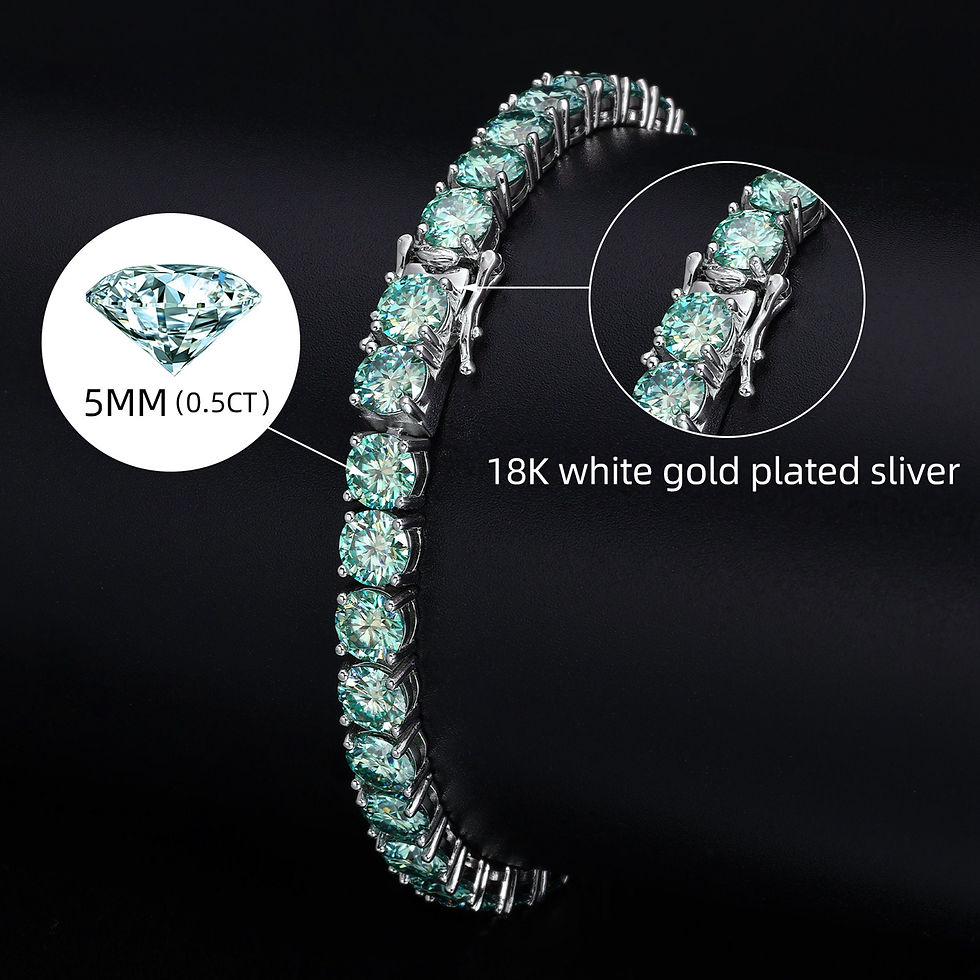 Thumbnail: Green Moissanite Tennis Bracelet for Women Wedding Bracelets for Brides