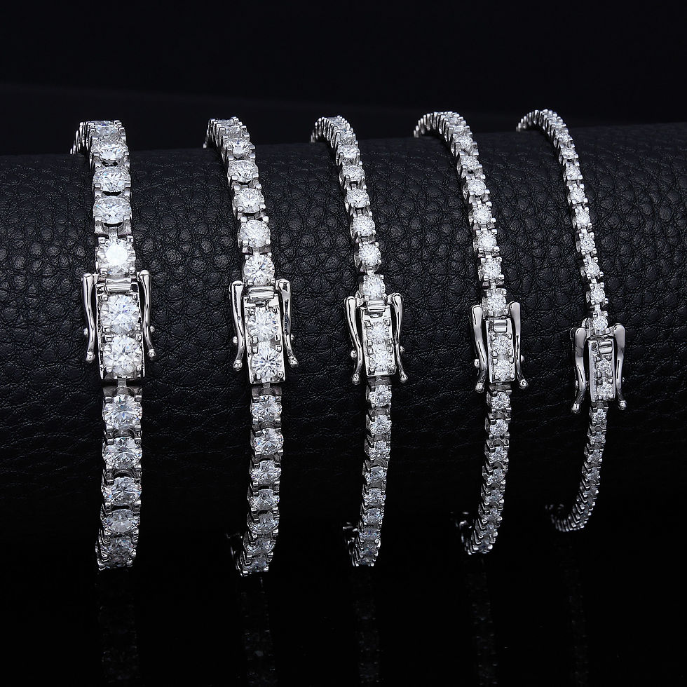 Thumbnail: Moissanite Tennis Bracelet  925 Sterling Silver  Wedding Bracelets