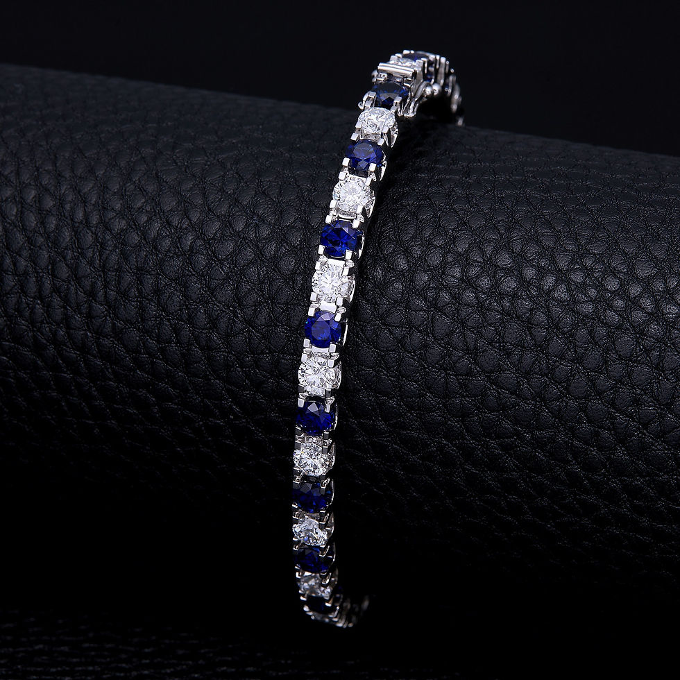 Thumbnail: Sapphire Moissanite Tennis Bracelet  925 Sterling Silver  Wedding Bracelets