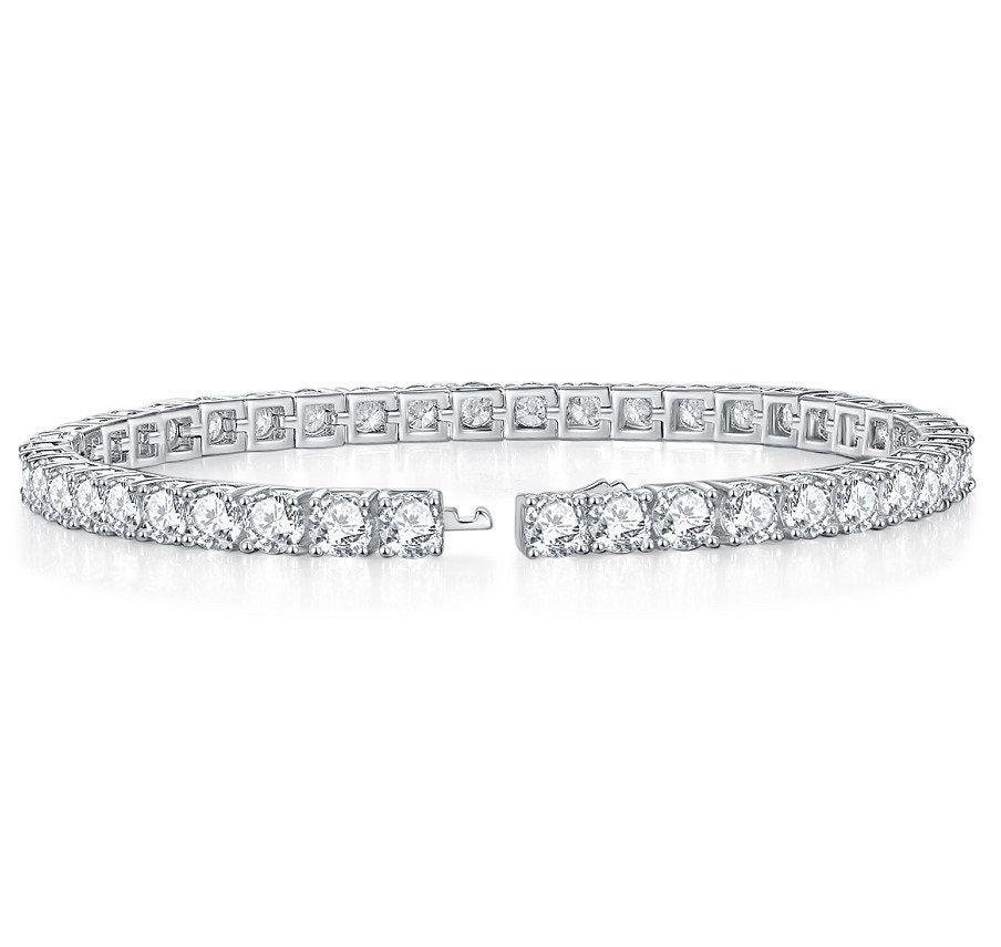 Thumbnail: Moissanite Tennis Bracelet  925 Sterling Silver  Wedding Bracelets