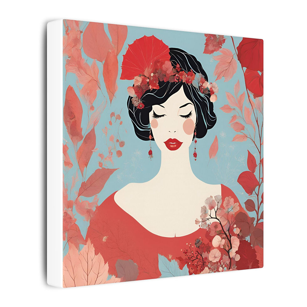 Thumbnail: Elegant Floral Art Canvas Print, Wall Decor, Gift for Her, Modern Floral Artwork