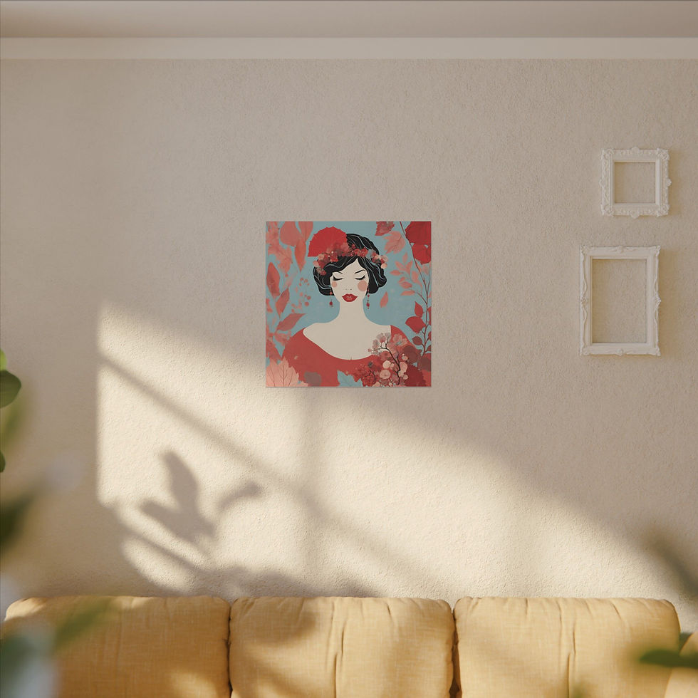 Thumbnail: Elegant Floral Art Canvas Print, Wall Decor, Gift for Her, Modern Floral Artwork