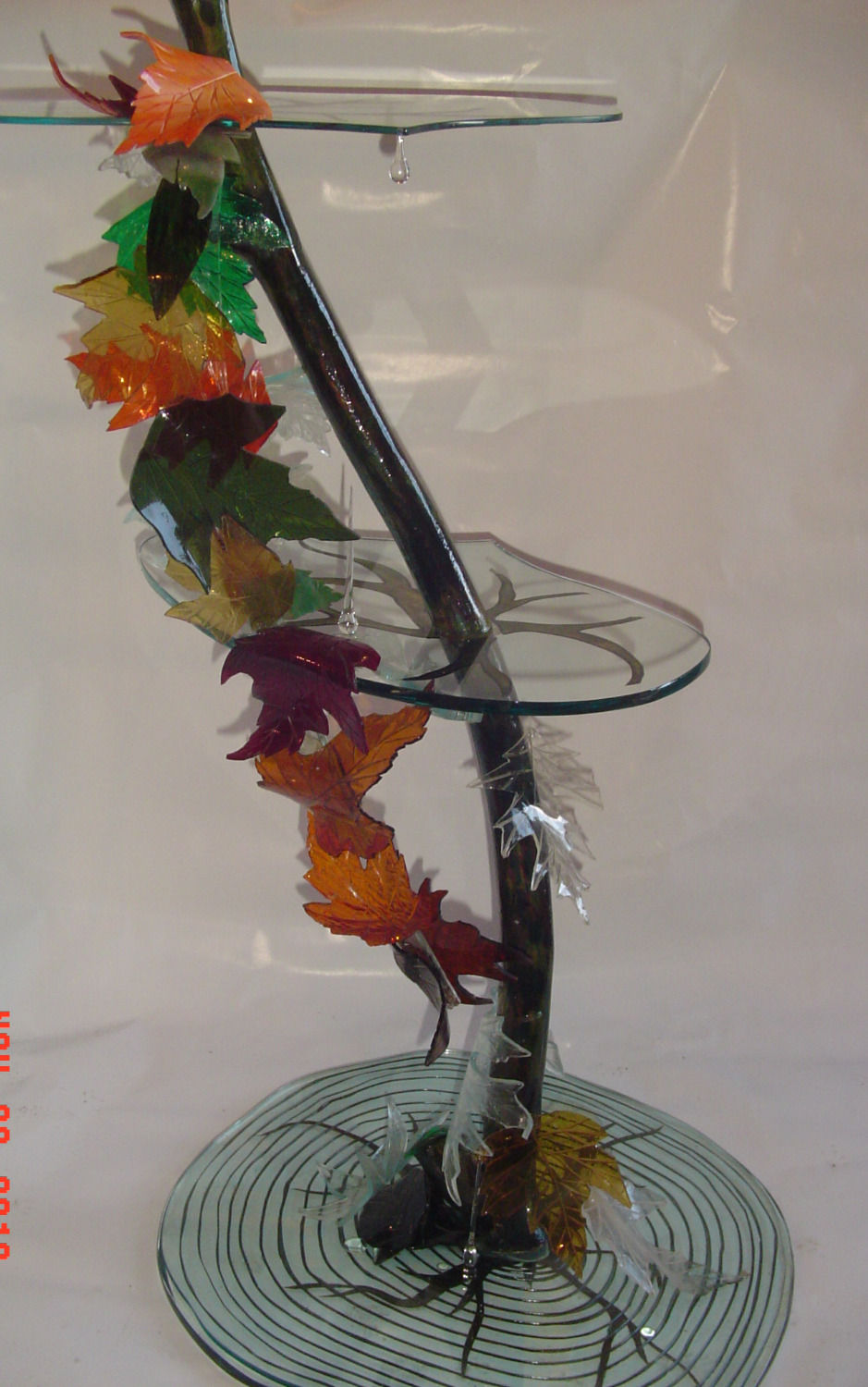 Falling leaves glass sculpture