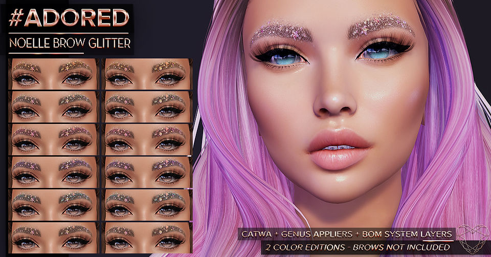 #ADORED noelle brow glitter _ tannenbaum