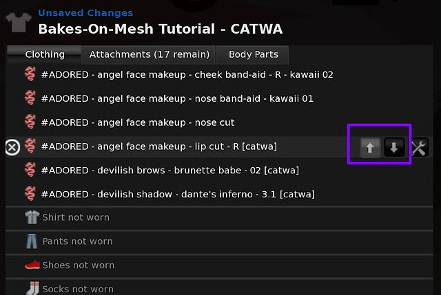 #5.2 use the arrows to move layers up or down