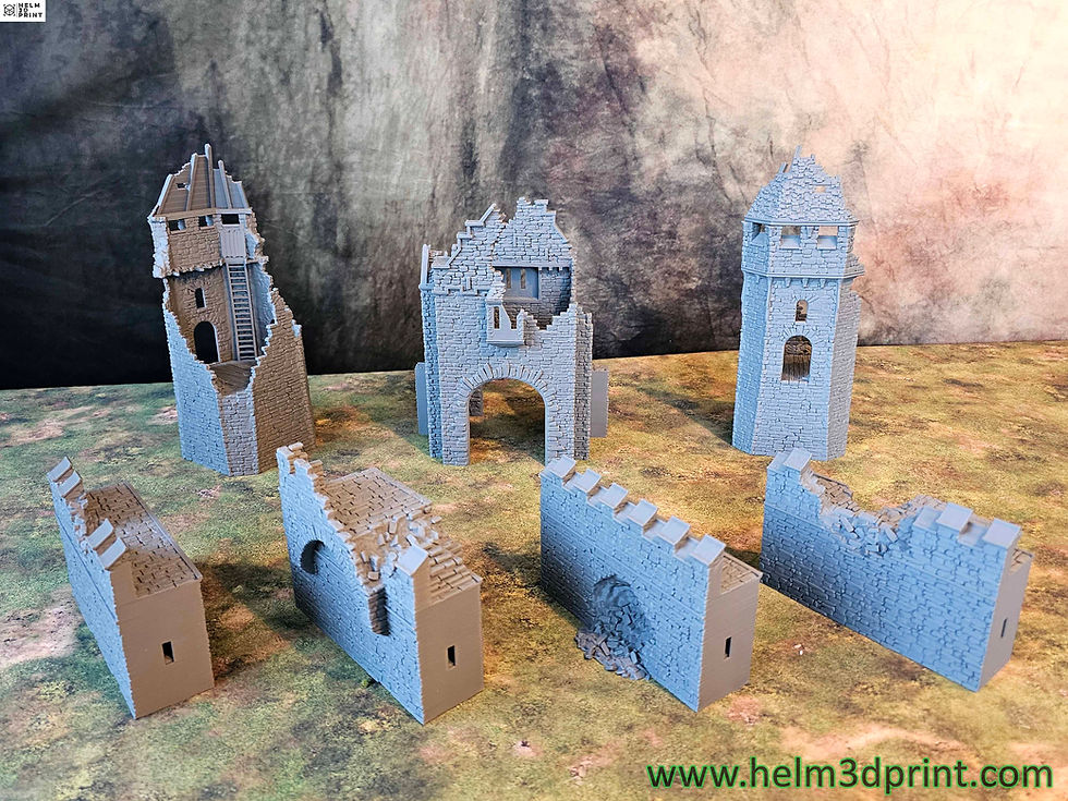 Miniature : GRIMDALE CITY WALLS - RUINED FORTRESS STARTING PACK x7 ELEMENTS