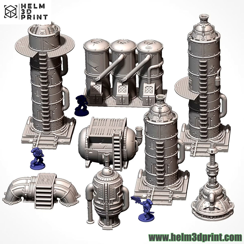 Miniature : INDUSTRIAL SECTOR - full set 8 elements - intérieurs industriels futuristes