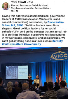 Feedback of elected official to Diane Kalen-Sukra keynote