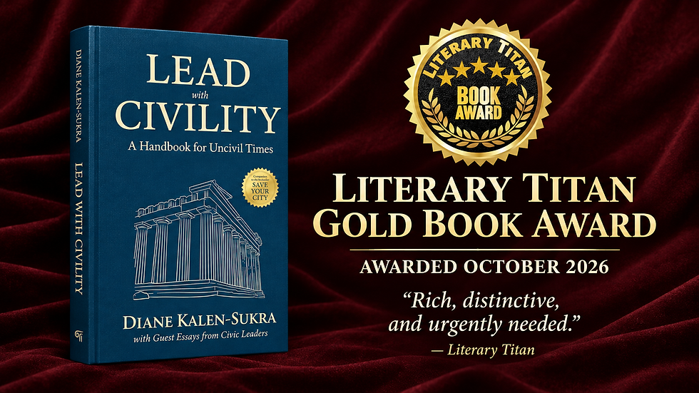 Lead with Civility book shown awarded gold book award