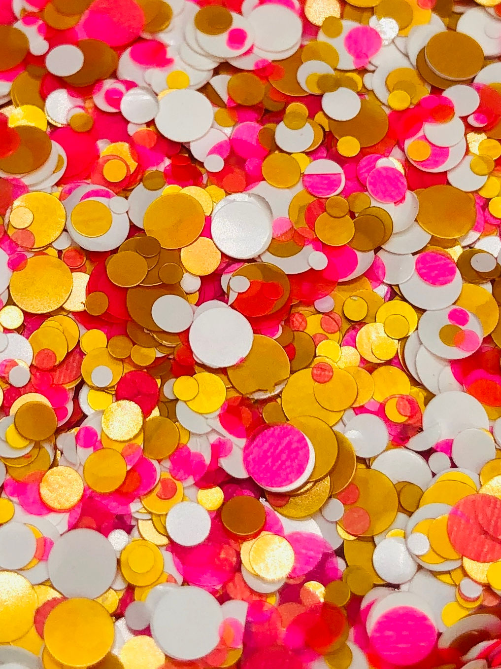 LISA - Pink Neon, Gold And White Dots - 10g Cosmetic Glitter