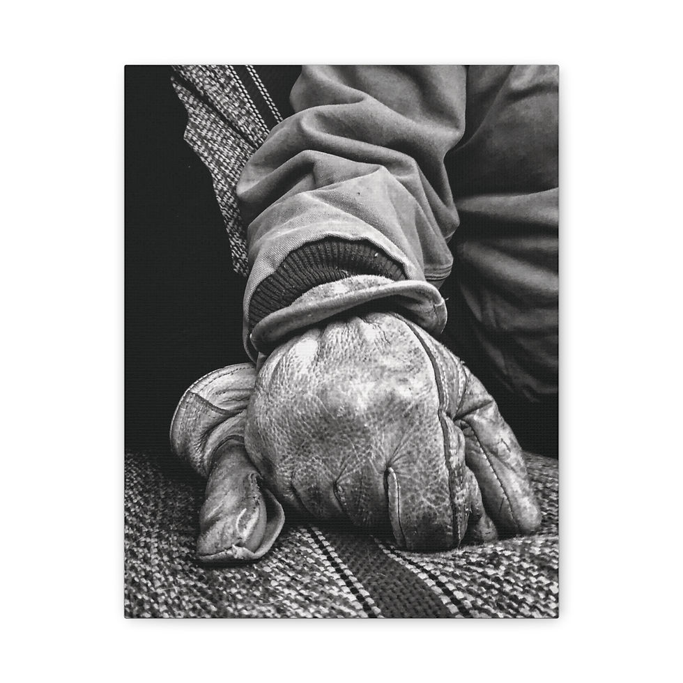 Thumbnail: Black & White Gloved Hands - Photo Print Canvas Wall Art