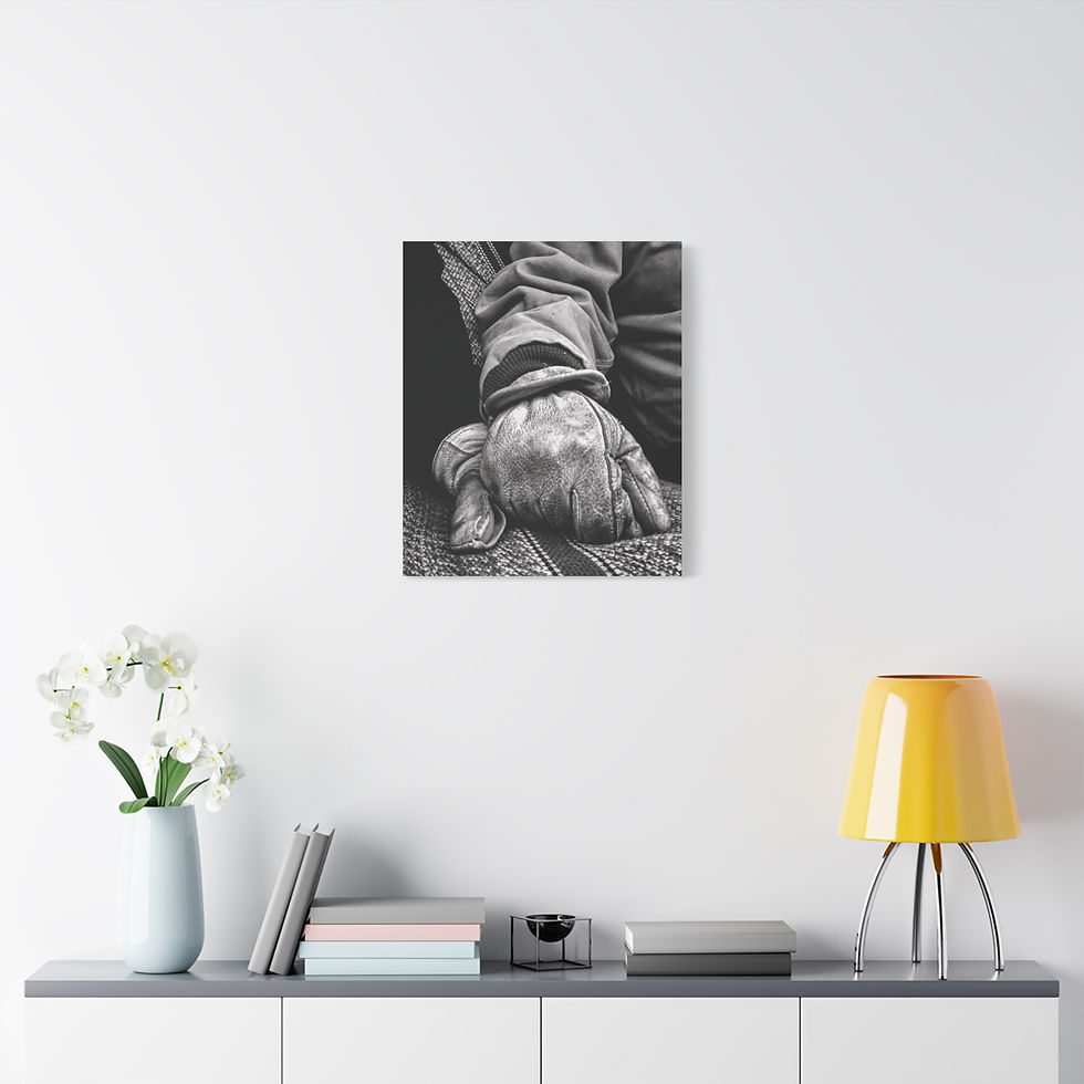 Thumbnail: Black & White Gloved Hands - Photo Print Canvas Wall Art