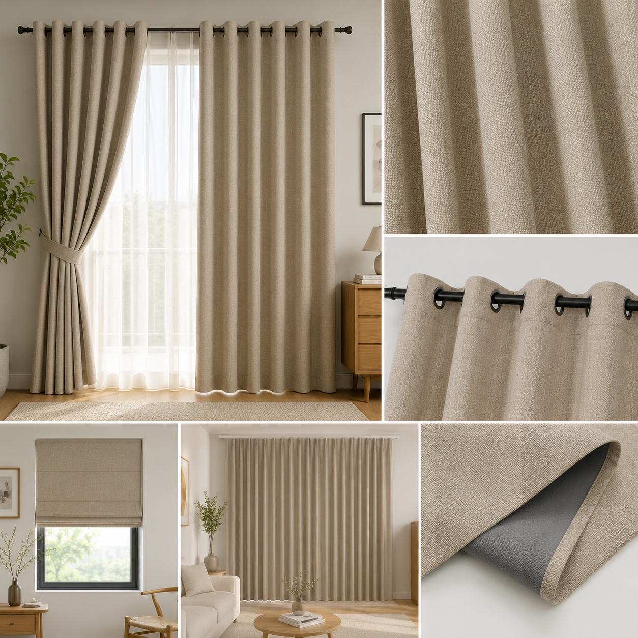 RÈM VẢI CHẤT LIỆU BỐ ( CẢN SÁNG 80%)