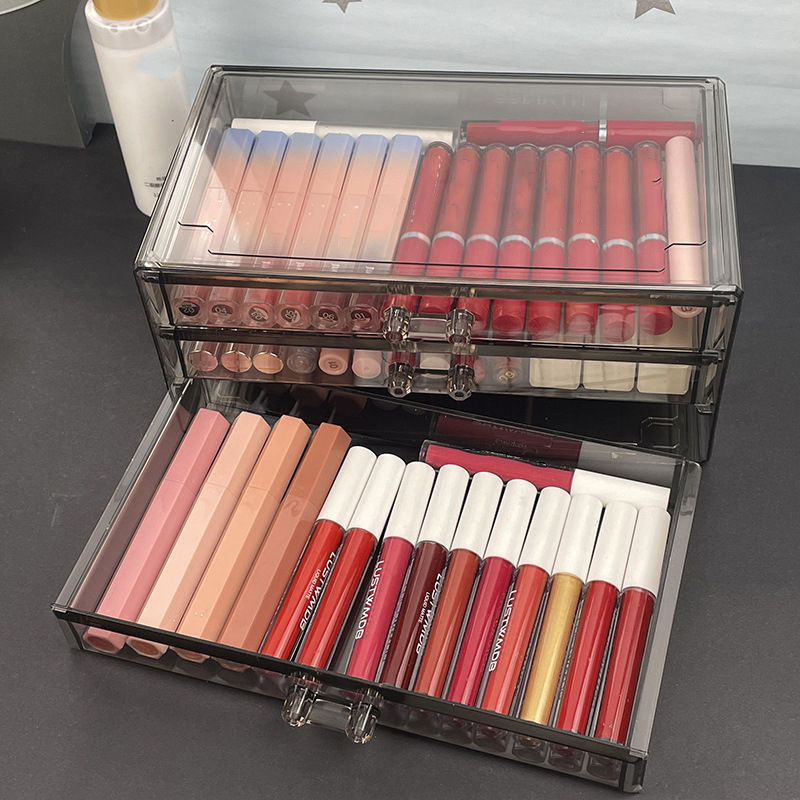 Miniatura: Acrylic Cosmetics Storage Case Four Drawer Type Transparent Cosmetics Box Large 