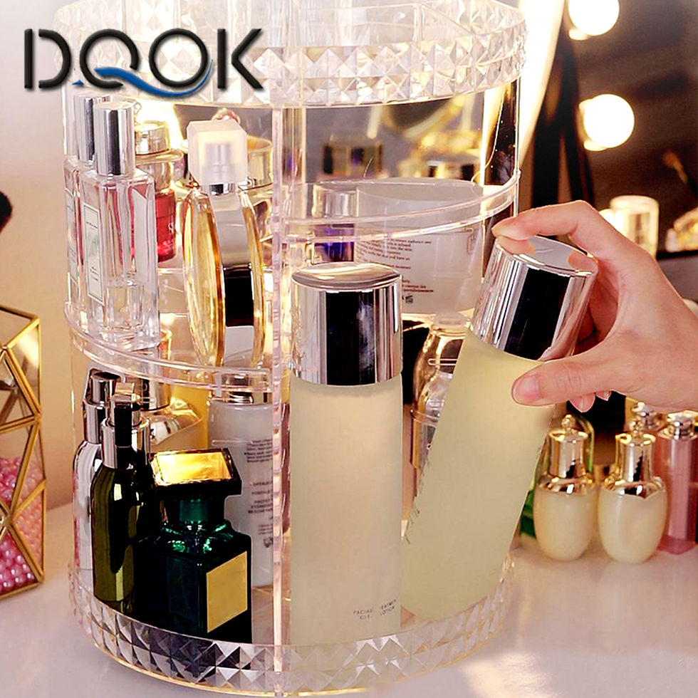 Miniatura: Caixa Organizadora Cosmética Transparente, Rotação de 360 Graus, Multifunções