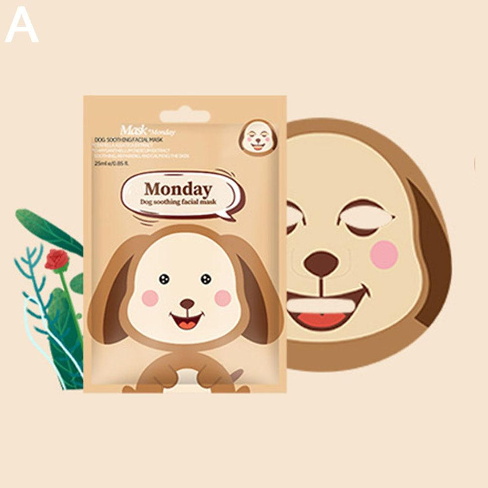 Miniatura: Máscaras de folha de personagem animal de 7 pacotes, máscaras faciais brilhantes