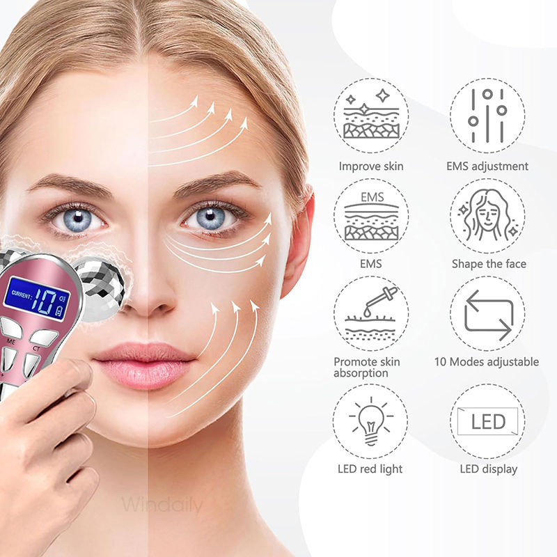 Miniatura: Instrumento elétrico de beleza facial, micro corrente, rolo de lifting facial