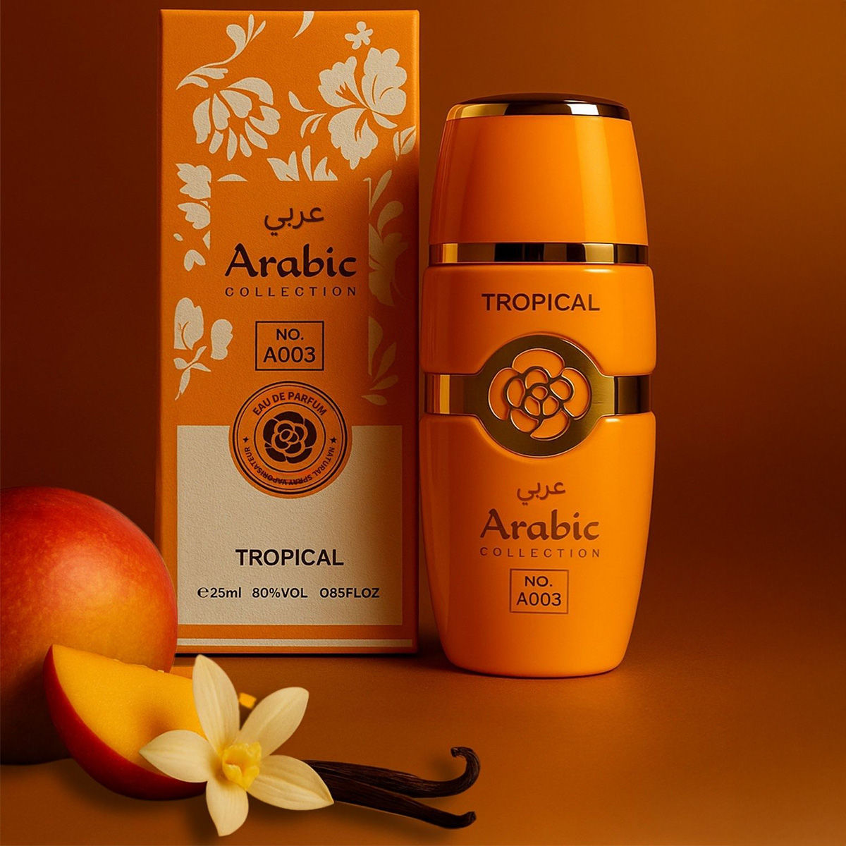 Perfume Árabe Feminino Tropical A003 – 25ml – Tropical Doce Baunilha