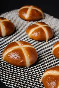 Hot cross buns crafted by Chef Avin Thaliath.