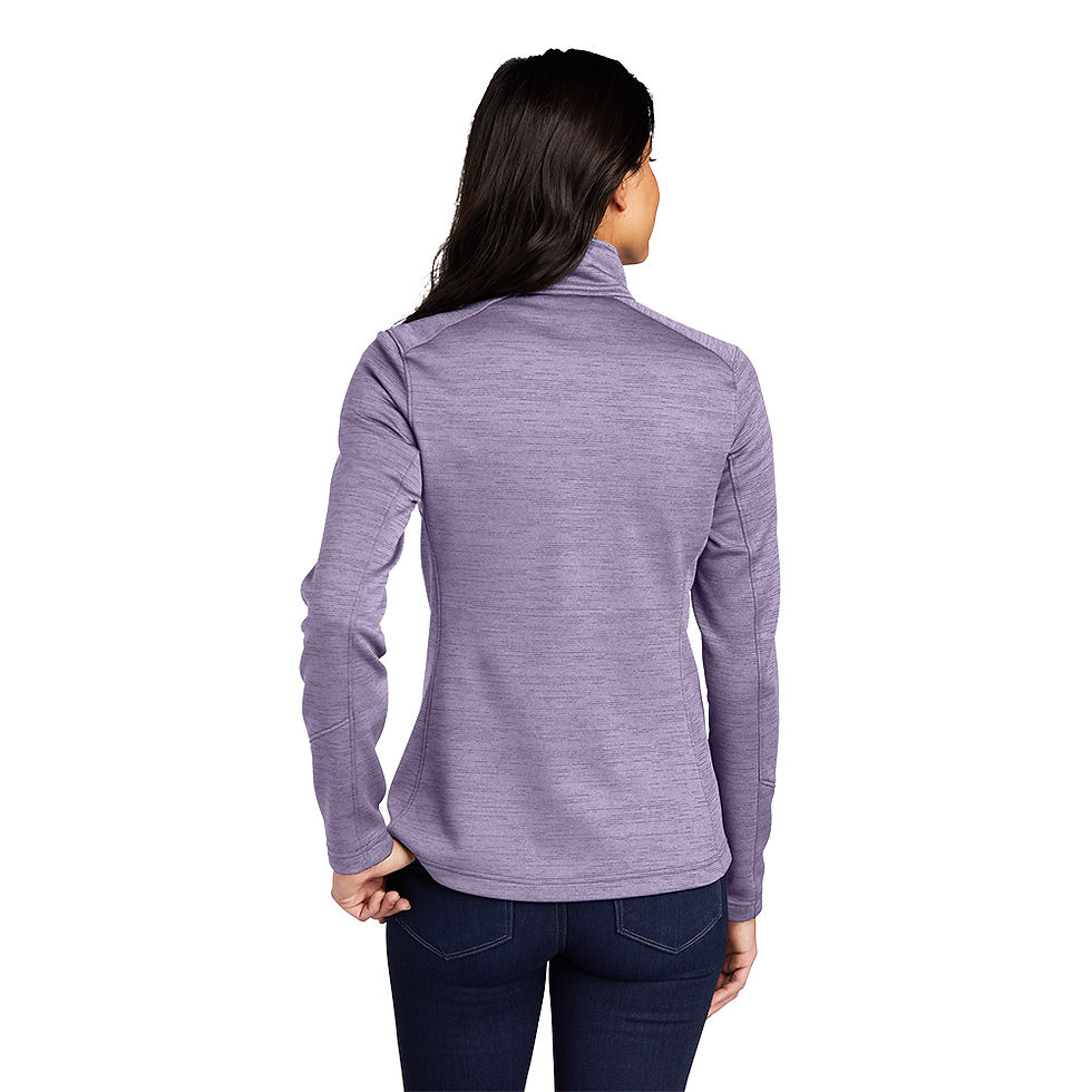 Back view of Ladies Digi Stripe Fleece Jacket in purple