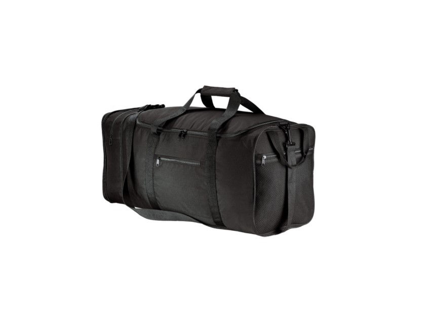 Thumbnail: BG114 Black Packable Travel Duffel with Logo