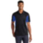 Front view of Men's Side Blocked Micropique Polo