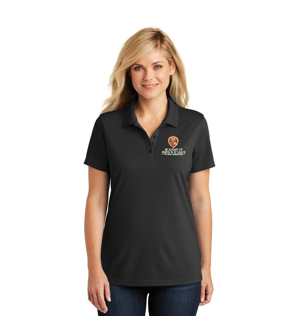 Front view of Teachers' Black Ladies' Cut Driwick Polo