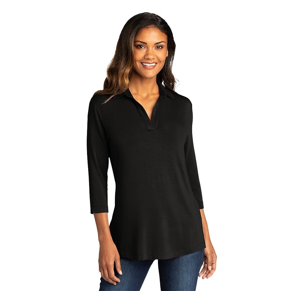 Thumbnail: Front view of Ladies Luxe Knit Tunic in black
