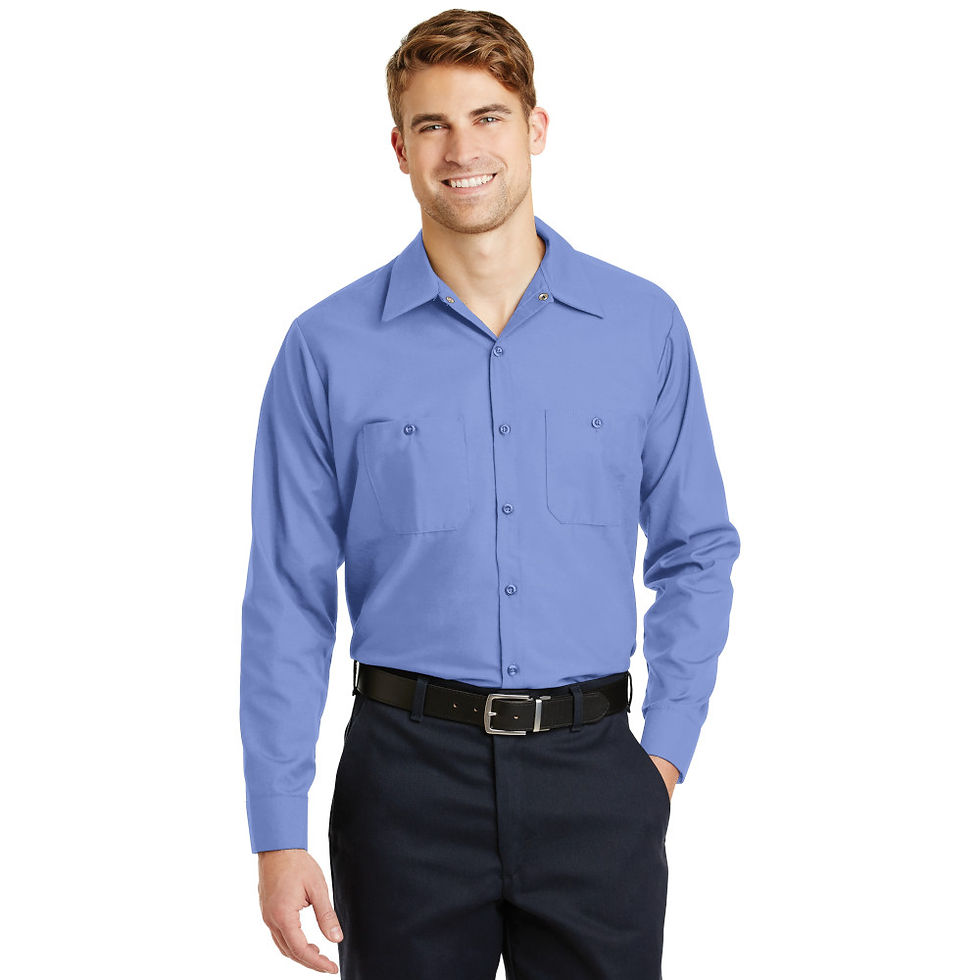 Thumbnail: Front view of Red Kap Long Sleeve Industrial Workshirt, Long Size in petrol  blue