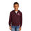Thumbnail: Front view of Kids' Full-Zip Hooded Sweatshirt  in burgundy