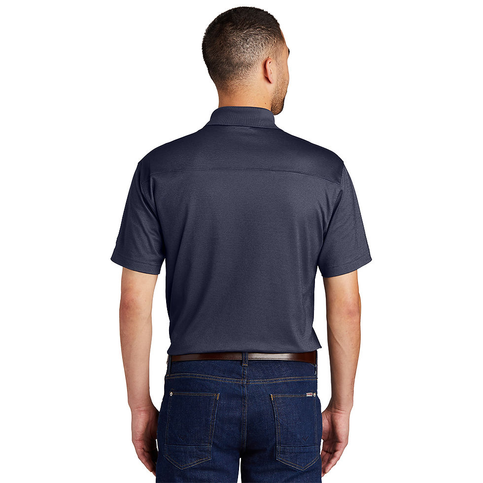 Thumbnail: Back view of Eddie Bauer Unisex Easy Care Cotton/Poly Polo in navy