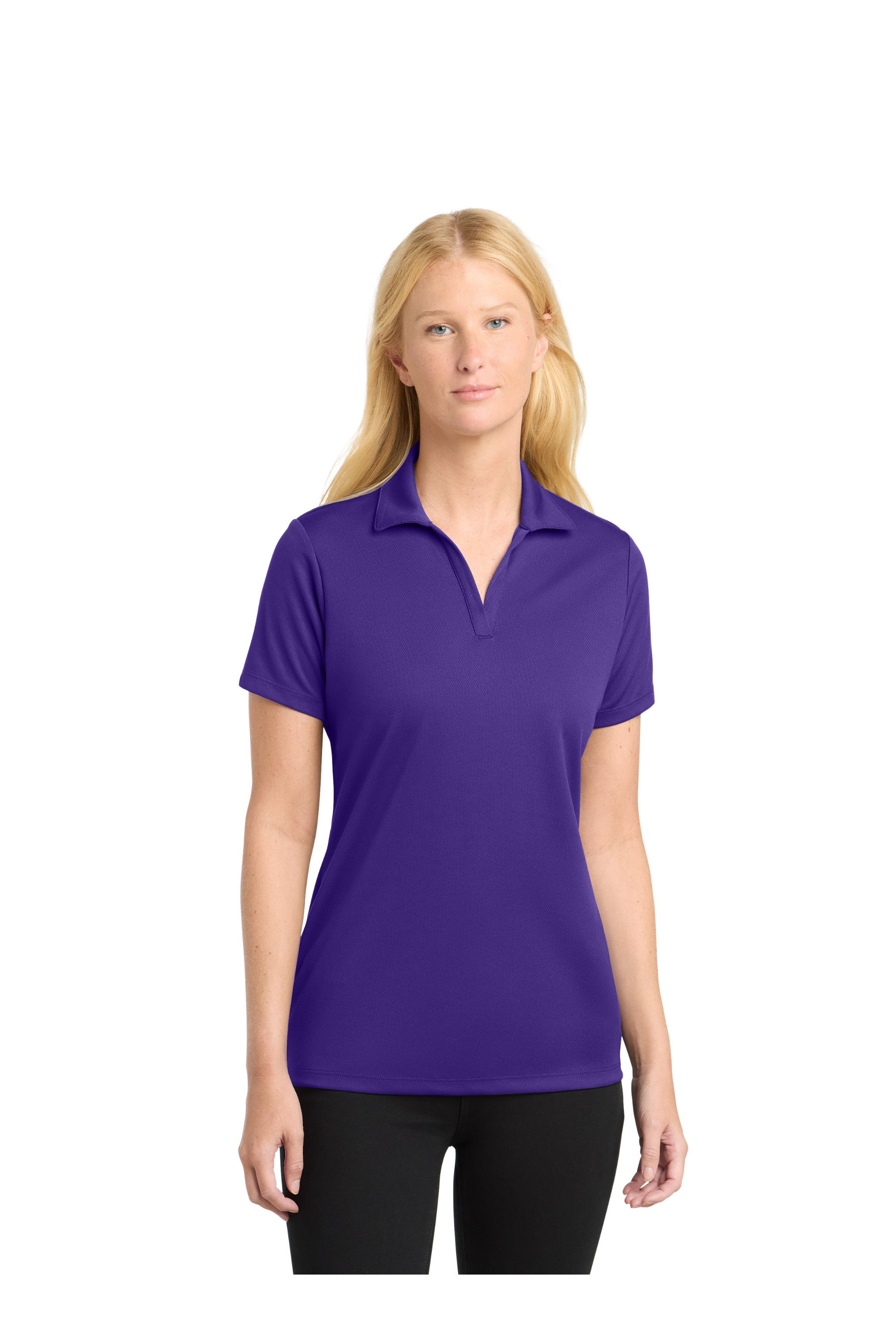 LLST640 Ladies' Flat Back Mesh Polo